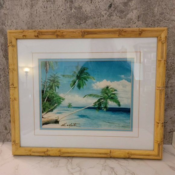 Framed Glenn Martin Art Print Rangaroa SIGNED BEACH ART - Picture 2 of 6